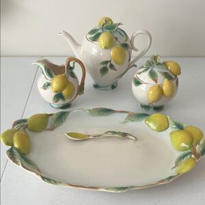 Franz Lemon Themed Ceramic Tea Set